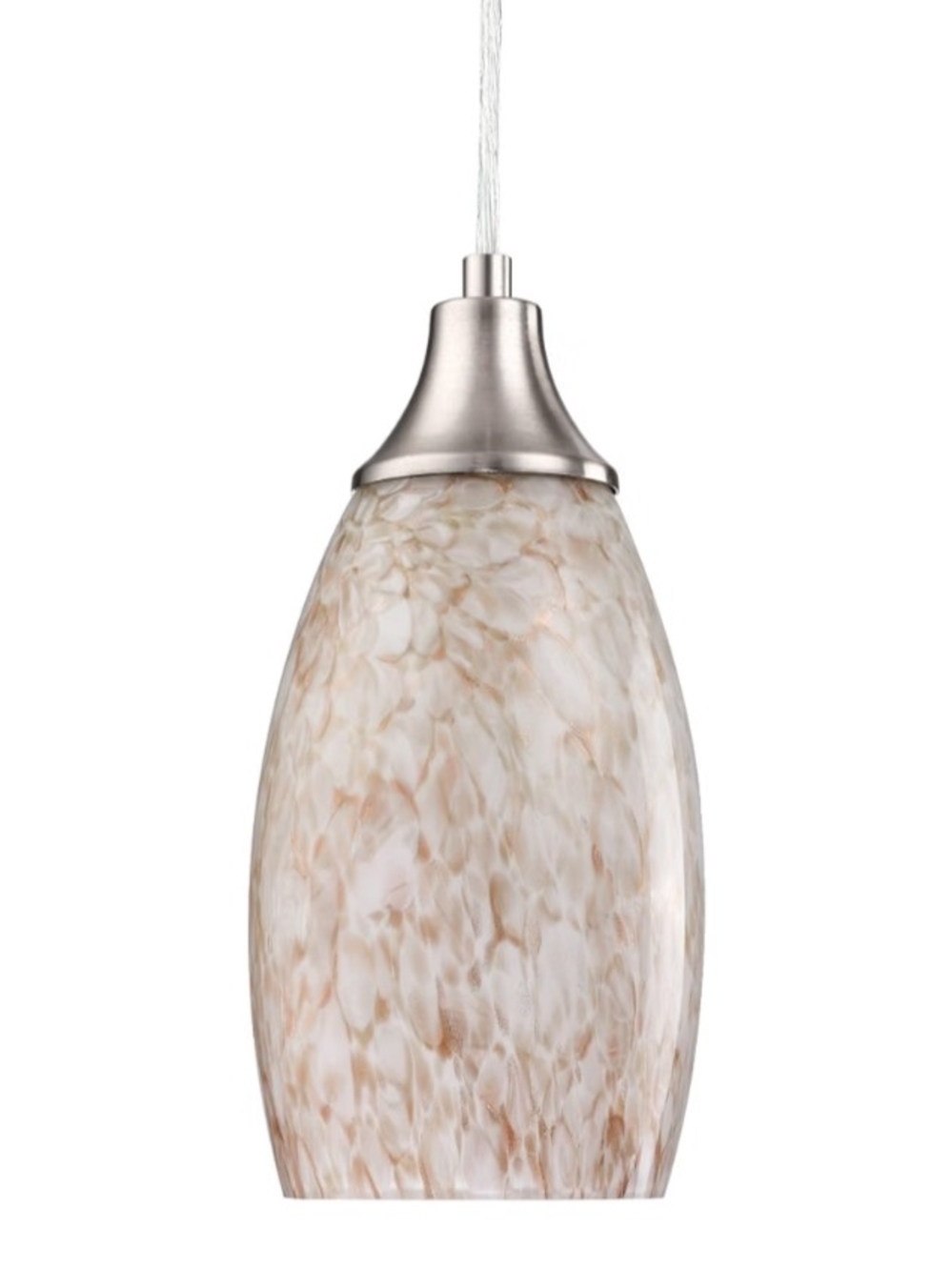 Speckled Glass Pendant Light in Warm Beige